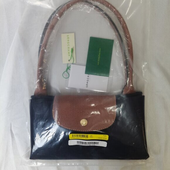 Longchamp Blue Le Pliage Nylon Folded Tote Shoulder Bag - Picture 7 of 9